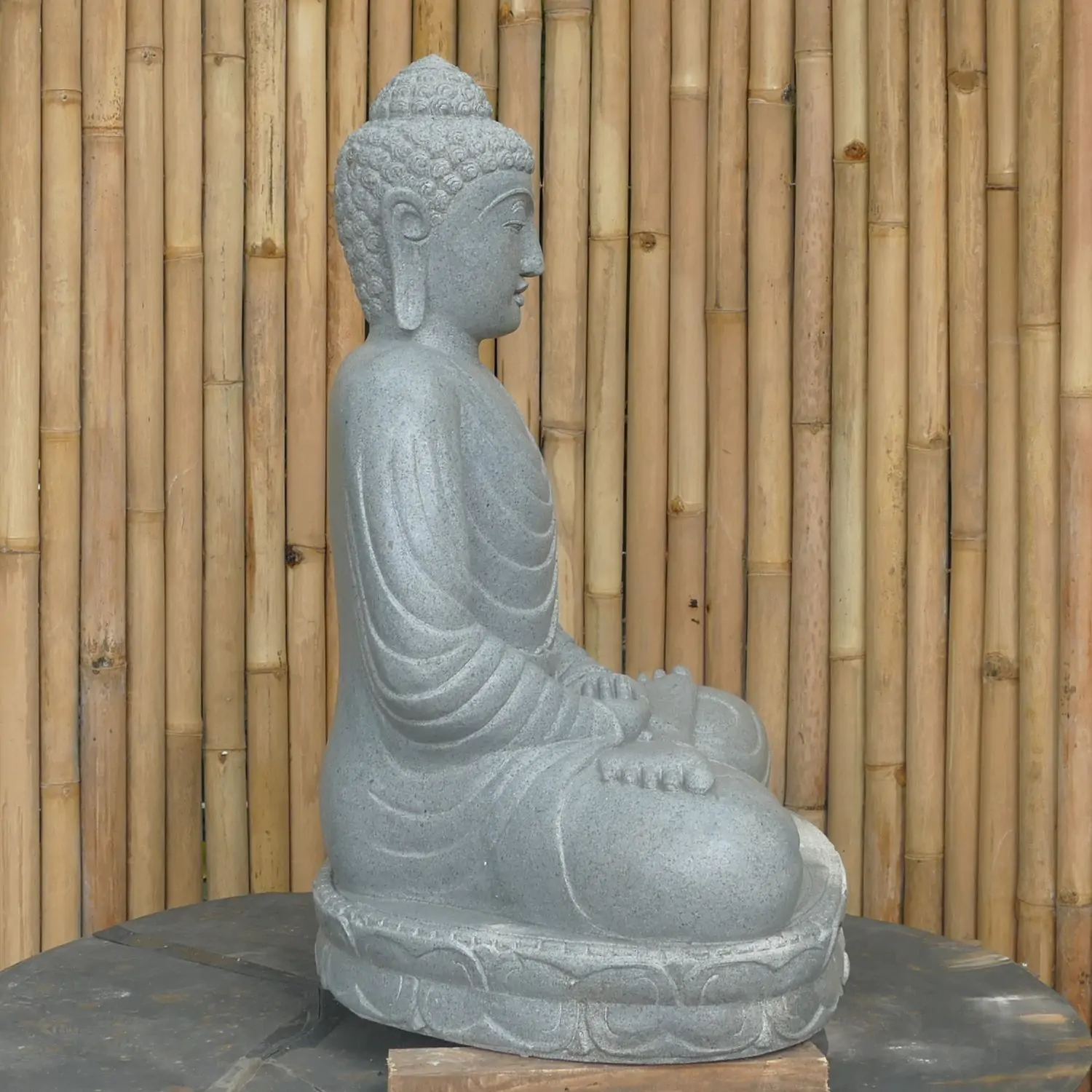  Product image 3 of the product “Seated Buddha made of Riverstone in Dhyana position - gesture of meditation, H. 80cm. ”